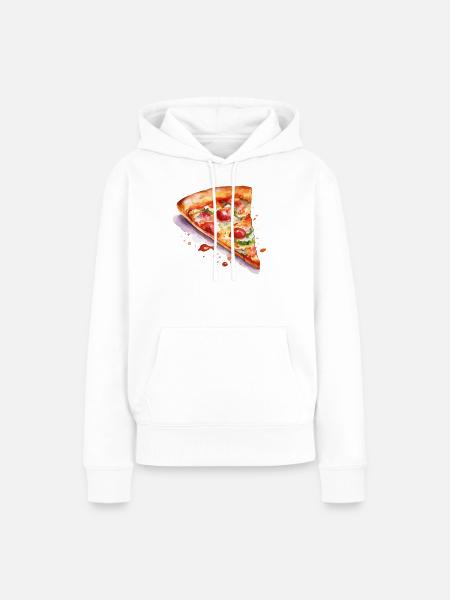 Aquarell Pizza  - Frauen Premium Bio Hoodie - Weiß