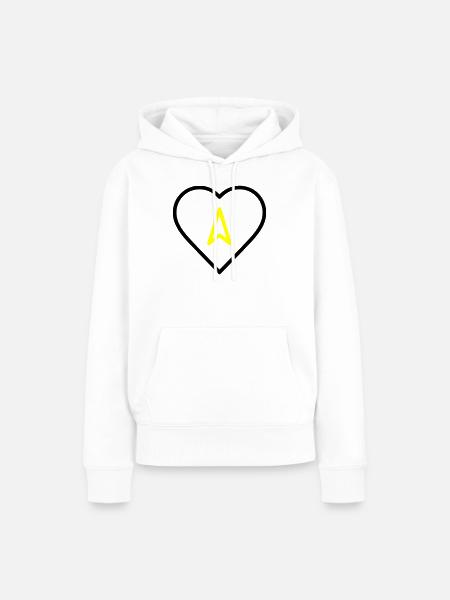 Herz mit Pfeil Richtung - Frauen Premium Bio Hoodie - Weiß