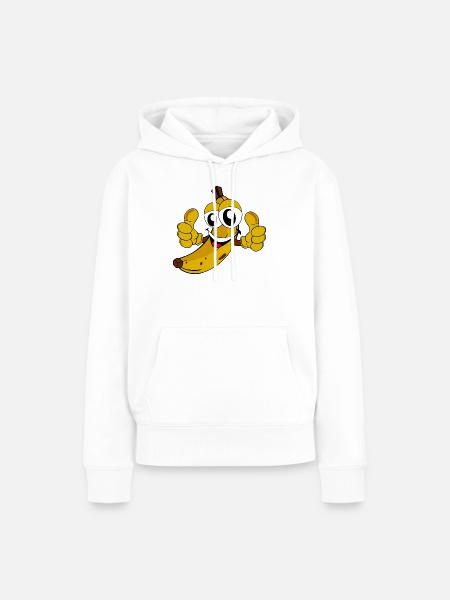 Fröhliche Banane - Frauen Premium Bio Hoodie - Weiß
