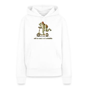 Ab, um einen Aufruhr zu verursachen - Frauen Premium Bio Hoodie - Weiß - Vorne - Julia (174cm)