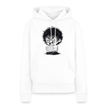 Enfant Colère Tablette Cri Numérique - Sweat à capuche Premium bio Femme - blanc - Devant - Julia (174cm)