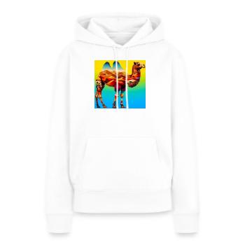 chameau - Sweat à capuche Premium bio Femme - blanc - Devant - Julia (174cm)