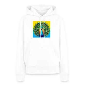 Pfau - Frauen Premium Bio Hoodie - Weiß - Vorne - Julia (174cm)