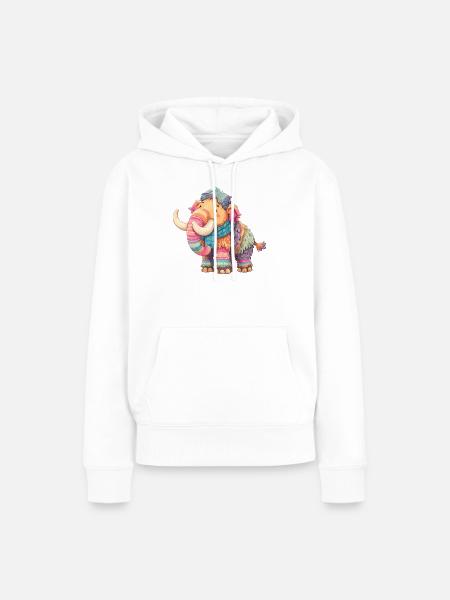 Buntmammut mit Schal - Frauen Premium Bio Hoodie - Weiß