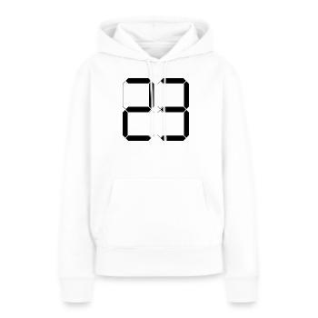 NUMMER 23 Dreiundzwanzig Basket Geschenk Digital - Frauen Premium Bio Hoodie - Weiß - Vorne - Julia (174cm)