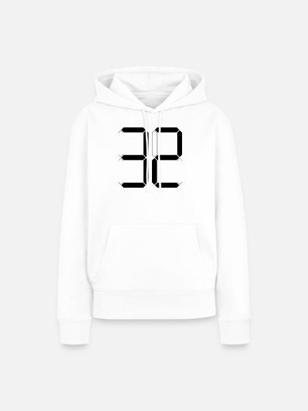 NUMMER 32 Zweiunddreißig Geschenk Digital - Frauen Premium Bio Hoodie - Weiß