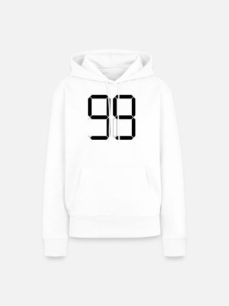 NUMMER 99 Neunundneunzig Geschenk Digital - Frauen Premium Bio Hoodie - Weiß