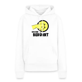 Je suis touché - Sweat à capuche Premium bio Femme - blanc - Devant - Julia (174cm)