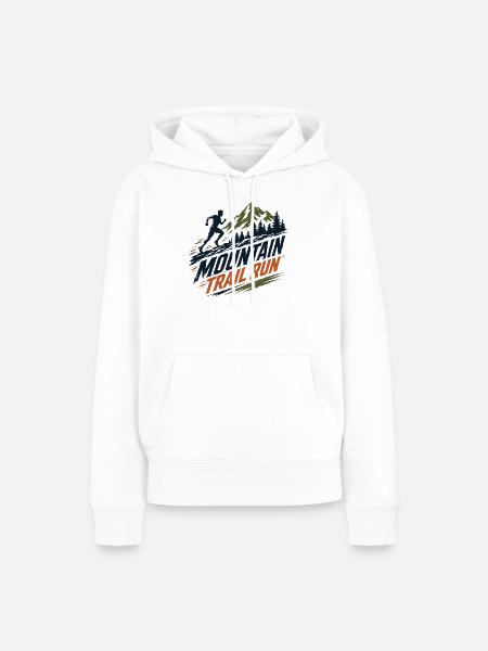 Mountain Trail Run - Frauen Premium Bio Hoodie - Weiß