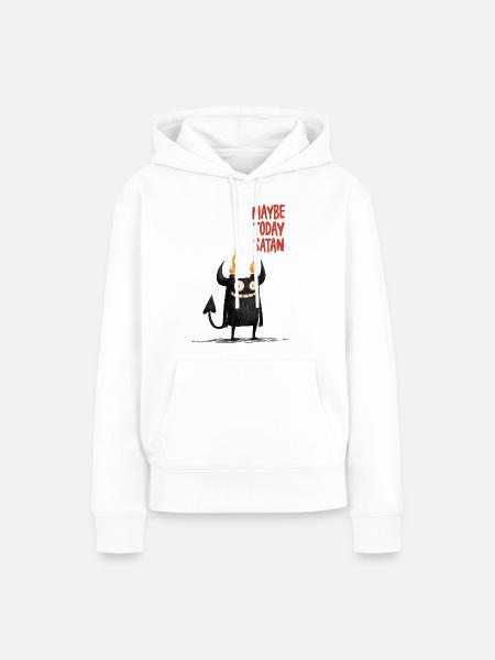 Vielleicht Heute Satan - Frauen Premium Bio Hoodie - Weiß