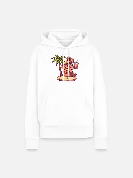 Elefant Sommer Palme - Frauen Premium Bio Hoodie - Weiß
