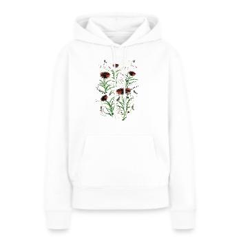 Abstrakte Wildblumen Grunge Illustration - Frauen Premium Bio Hoodie - Weiß - Vorne - Julia (174cm)