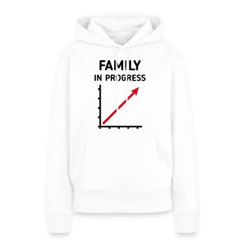 Family In Progress (Schwanger / Eltern / 2C) - Frauen Premium Bio Hoodie - Weiß - Vorne - Julia (174cm)