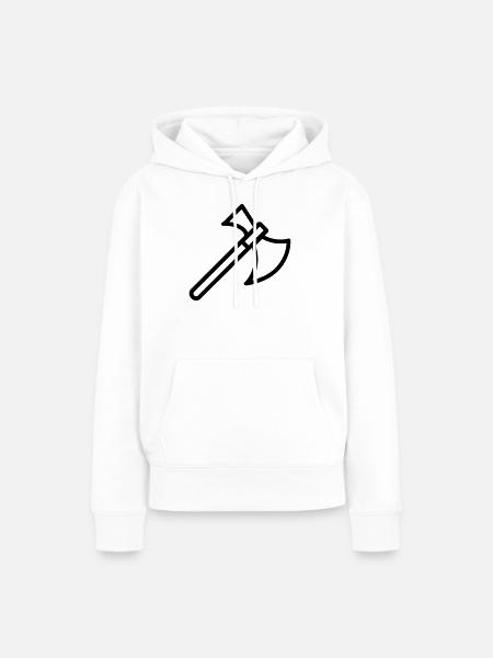 Axt - Frauen Premium Bio Hoodie - Weiß