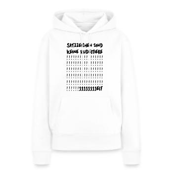 Satzzeichen sind keine Rudeltiere 11elf - Frauen Premium Bio Hoodie - Weiß - Vorne - Julia (174cm)