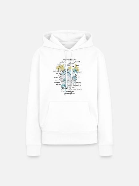 SKI - BLICK - KLECKSE - Frauen Premium Bio Hoodie - Weiß