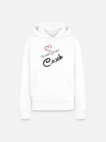WORLD GREATEST COACH - Frauen Premium Bio Hoodie - Weiß