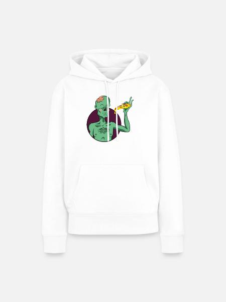PIZZAAAAA0 - Frauen Premium Bio Hoodie - Weiß