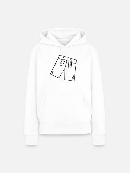 Lederhose - Frauen Premium Bio Hoodie - Weiß