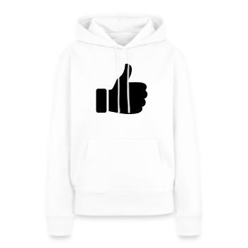 Thumbs up - Sweat à capuche Premium bio Femme - blanc - Devant - Julia (174cm)