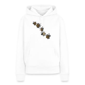Abeilles fous épais - Sweat à capuche Premium bio Femme - blanc - Devant - Julia (174cm)
