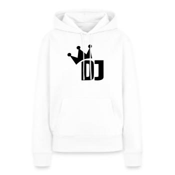 DJ - Sweat à capuche Premium bio Femme - blanc - Devant - Julia (174cm)