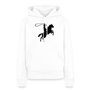 Cowboy - Sweat à capuche Premium bio Femme - blanc - Devant - Julia (174cm)