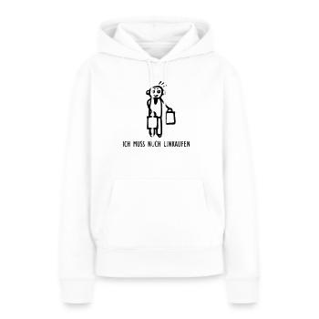 Muss noch einkaufen - Frauen Premium Bio Hoodie - Weiß - Vorne - Julia (174cm)