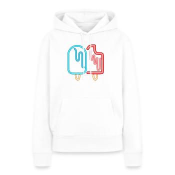 Neon Eis-Creme die kühlende Erfrischung im Sommer - Frauen Premium Bio Hoodie - Weiß - Vorne - Julia (174cm)