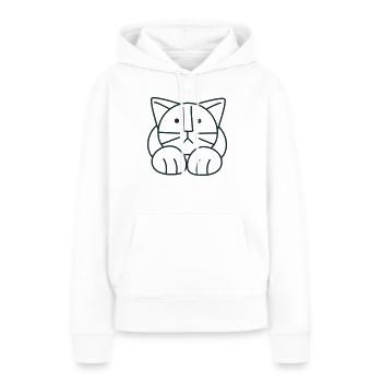 Chat mignon assis en avant sur des pattes avant - Sweat à capuche Premium bio Femme - blanc - Devant - Julia (174cm)