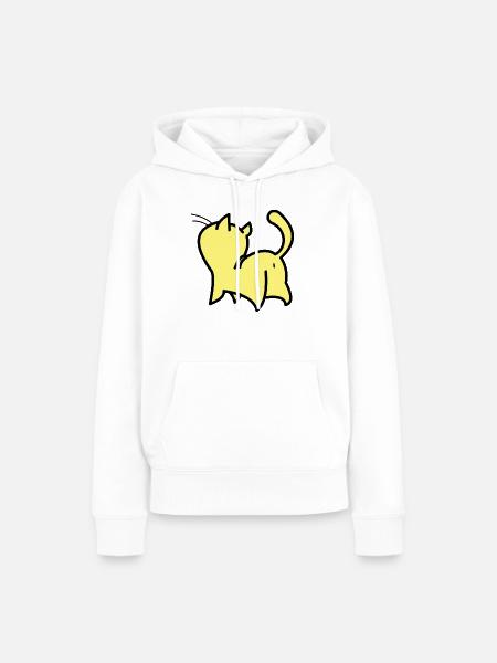 gelbe katze - Frauen Premium Bio Hoodie - Weiß