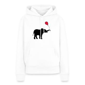 Cadeau d’éléphant ballon rouge - Sweat à capuche Premium bio Femme - blanc - Devant - Julia (174cm)
