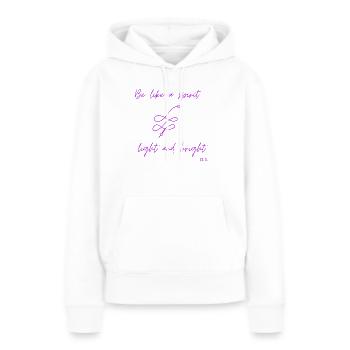 Soyez comme un - Sweat à capuche Premium bio Femme - blanc - Devant - Julia (174cm)