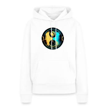 Yin-Yang-Harmonie - Frauen Premium Bio Hoodie - Weiß - Vorne - Julia (174cm)