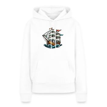 Schiff - Frauen Premium Bio Hoodie - Weiß - Vorne - Julia (174cm)