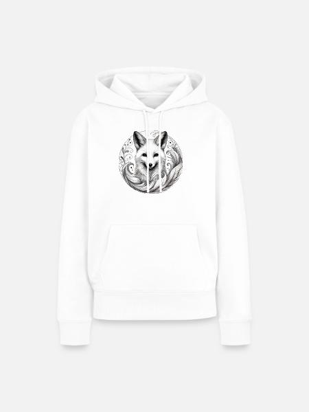 Friedlicher Fuchs - Frauen Premium Bio Hoodie - Weiß