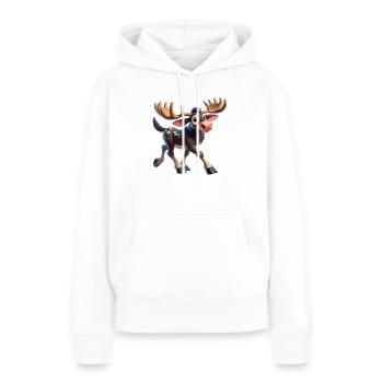 Orignal joyeux - Sweat à capuche Premium bio Femme - blanc - Devant - Julia (174cm)