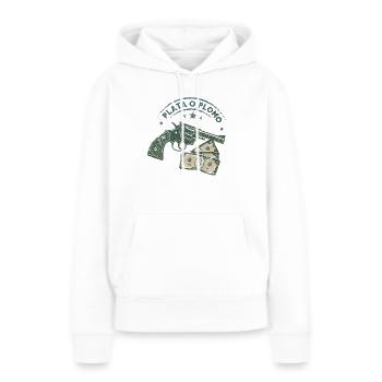 Plata o Plomo (Silber oder Blei) - Frauen Premium Bio Hoodie - Weiß - Vorne - Julia (174cm)