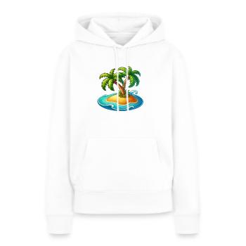 Île Palm - Sweat à capuche Premium bio Femme - blanc - Devant - Julia (174cm)