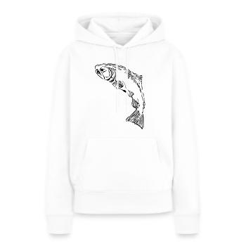Lachs - Frauen Premium Bio Hoodie - Weiß - Vorne - Julia (174cm)