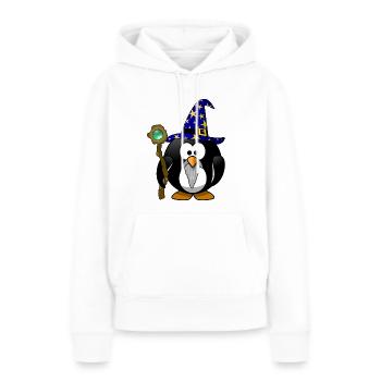 Gandalf Zauberer wars frieden Magie Pinguin star - Frauen Premium Bio Hoodie - Weiß - Vorne - Julia (174cm)
