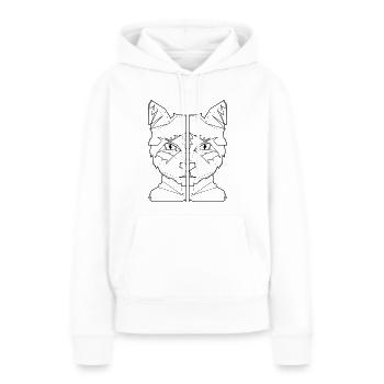 ami chat, ami de chat, chemise de chat - Sweat à capuche Premium bio Femme - blanc - Devant - Julia (174cm)