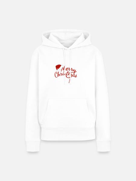 MERRY CHRISTMAS - Frauen Premium Bio Hoodie - Weiß