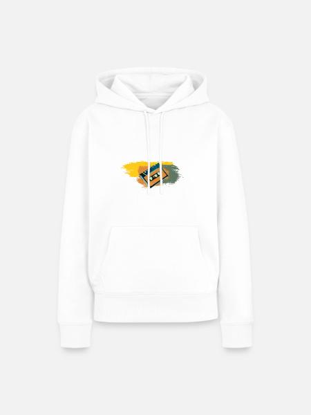 Kassette - Frauen Premium Bio Hoodie - Weiß