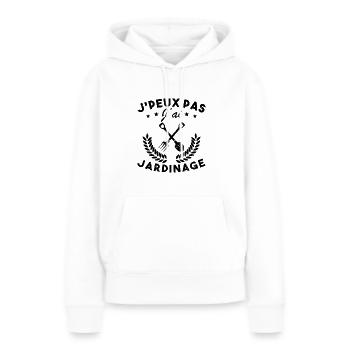 Ich kann nicht, ich habe Gartenarbeit - Frauen Premium Bio Hoodie - Weiß - Vorne - Julia (174cm)