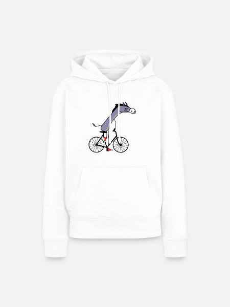 Esel fährt Fahrrad - Frauen Premium Bio Hoodie - Weiß