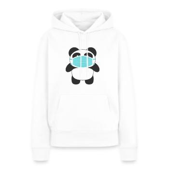 Panda - Sweat à capuche Premium bio Femme - blanc - Devant - Julia (174cm)