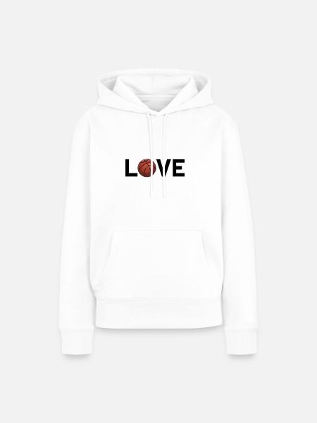 Love Basketball - Frauen Premium Bio Hoodie - Weiß