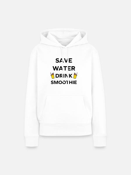 Wasser sparen, Smoothies trinken - Frauen Premium Bio Hoodie - Weiß