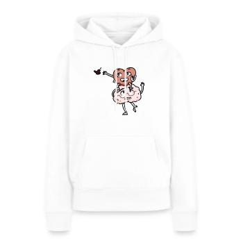 Kurt et Sergio #1 - Sweat à capuche Premium bio Femme - blanc - Devant - Julia (174cm)